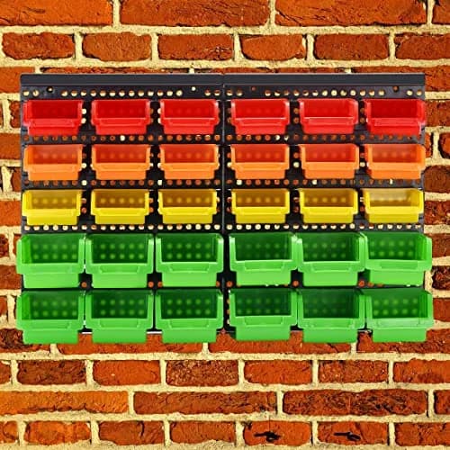 MULSAME Wall Mounted Storage Bins 4-Pack | Garage Organizer with Pegboard Bright Colors 50.4"x32.4" thumbnail 5