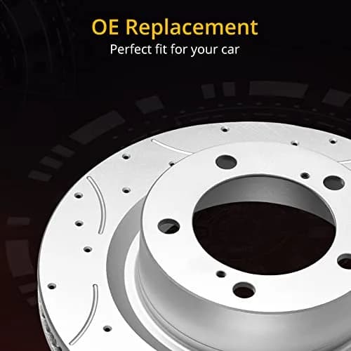 GARVEETECH Rear Brake Rotors, Disc Drilled & Slotted | Durable Cast Iron, OEM Fit for 2011-2020 Durango & Grand Cherokee thumbnail 7