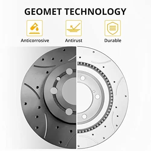 GARVEETECH Rear Brake Rotors, Disc Drilled & Slotted | Durable Cast Iron, OEM Fit for 2011-2020 Durango & Grand Cherokee thumbnail 3