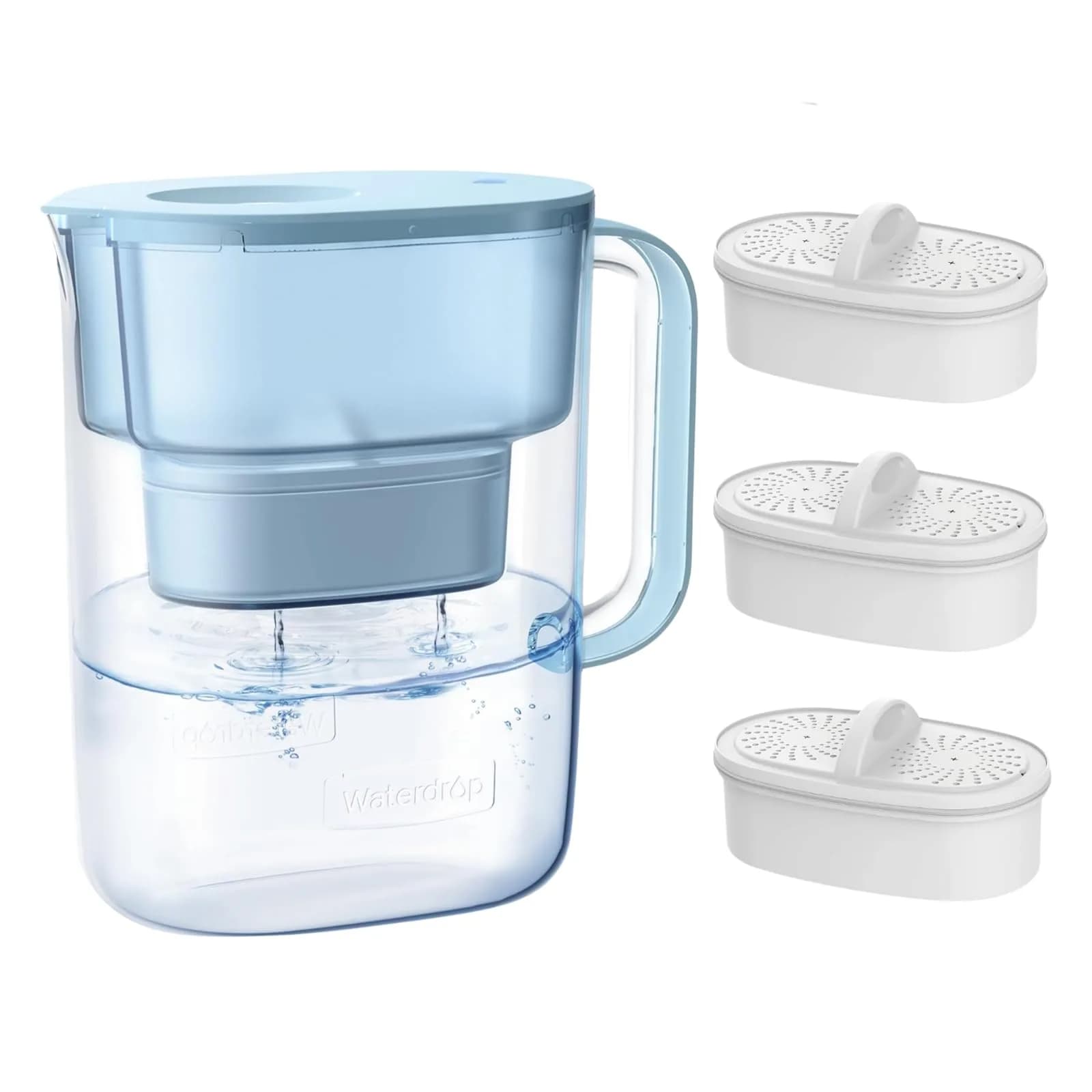 Waterdrop PT-07B Water Filter Pitcher 2.27 kg (10-Cup) with 3 Filters | NSF Certified for PFOA/PFOS Reduction