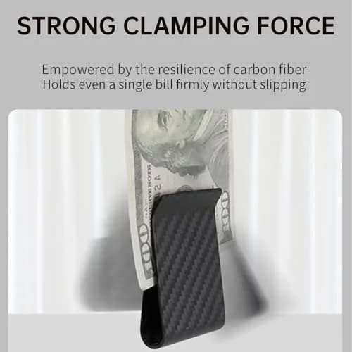 CL CARBONLIFE Carbon Fiber Wallet Money Clip for Men, Slim & Lightweight Holder with RFID Blocking, Matte Black, Small 2.8"x0.87" | Securely Holds 15 Cards & 50 Bills thumbnail 9