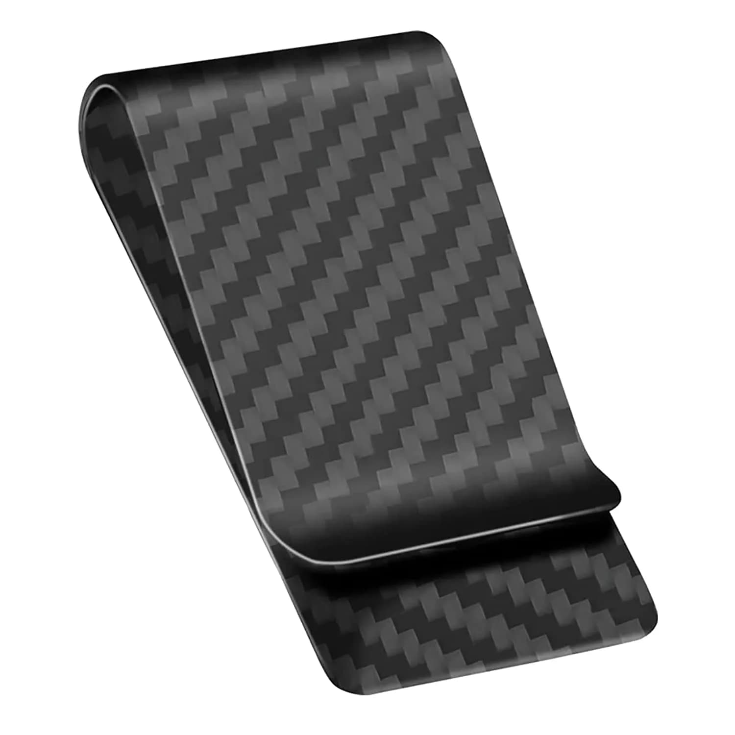 CL CARBONLIFE Matte Black Medium Carbon Fiber Money Clip Wallet | RFID Blocking Slim Card Holder - view 4