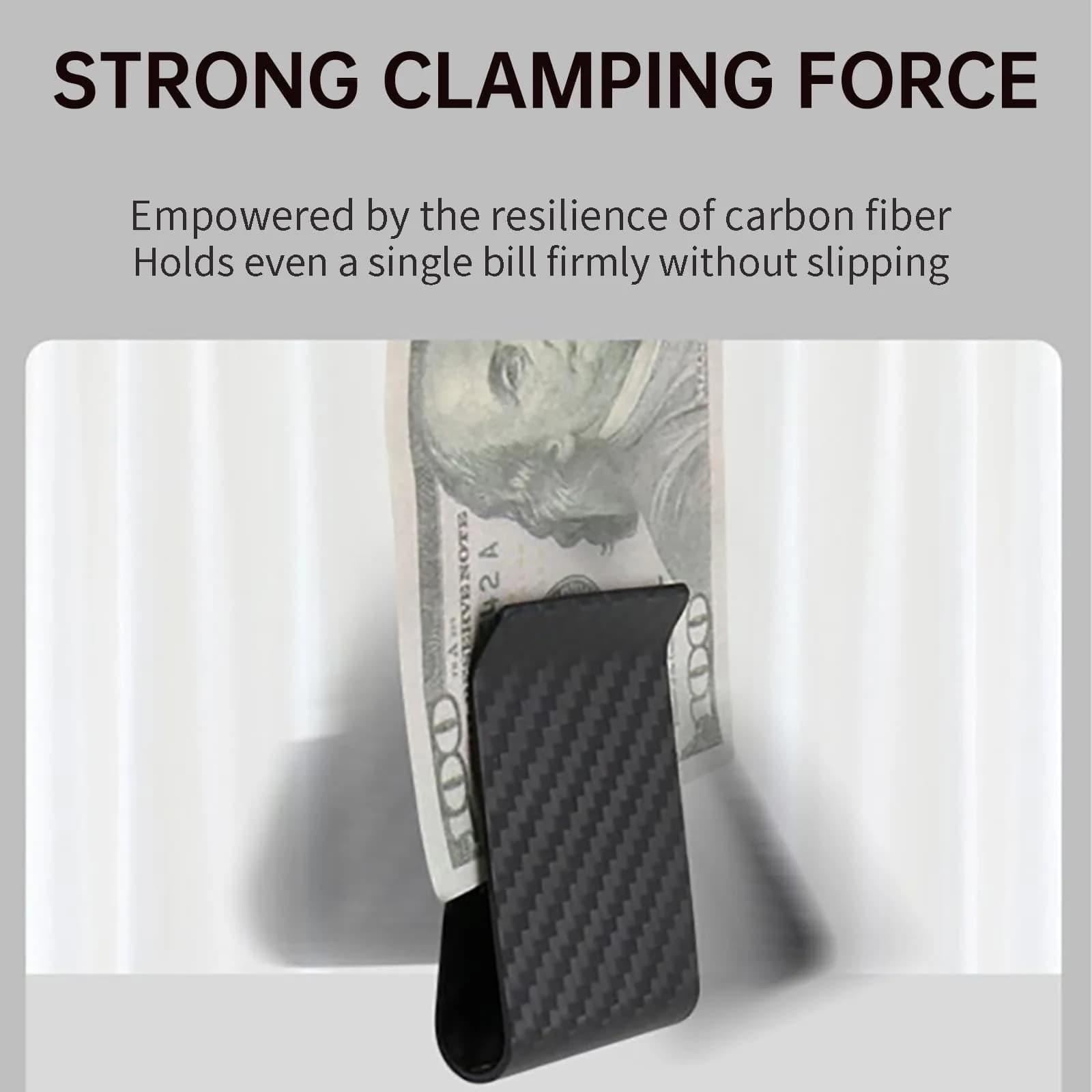 CL CARBONLIFE Carbon Fiber Wallet Money Clip for Men | Slim, Lightweight, RFID Blocking, Matte Black - view 9