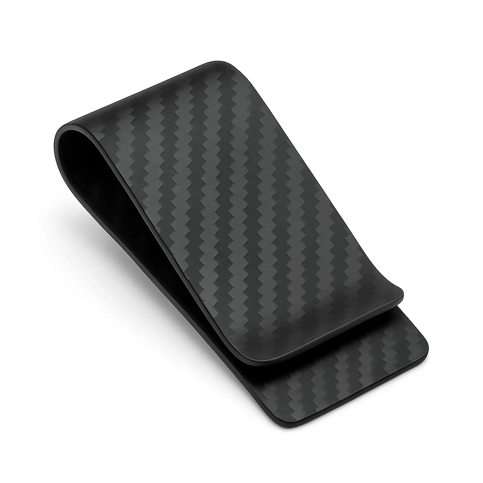 CL CARBONLIFE Carbon Fiber Money Clip Wallet 7cm x 3.8cm (2.8"x1.5") | RFID Blocking Slim Card Holder — Matte Black / Medium