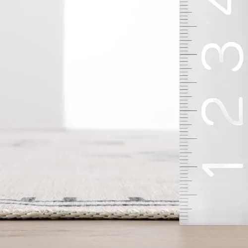 nuLOOM Shenai Cream Medallion 5' x 8' Washable Area Rug for Living Room, Bedroom, Kitchen thumbnail 3