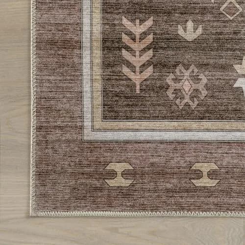 nuLOOM Donna Dark Brown Geometric Washable Area Rug 8' x 10' | Stylish & Practical (70-120 chars) thumbnail 4