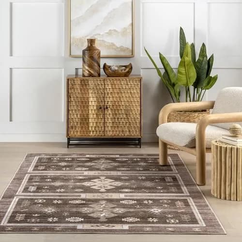 nuLOOM Donna Dark Brown Geometric Washable Area Rug 8' x 10' | Stylish & Practical (70-120 chars) thumbnail 9