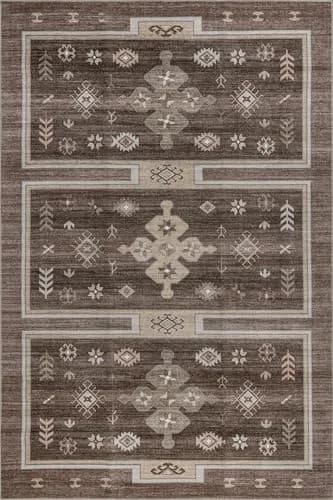 nuLOOM Donna Dark Brown Geometric Washable Area Rug 8' x 10' | Stylish & Practical (70-120 chars) thumbnail 2