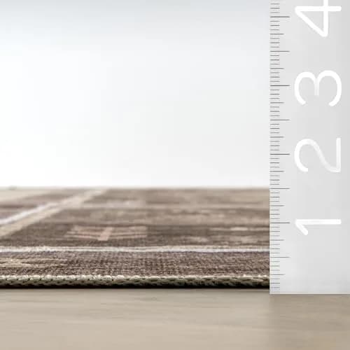 nuLOOM Donna Dark Brown Geometric Washable Area Rug 8' x 10' | Stylish & Practical (70-120 chars) thumbnail 3