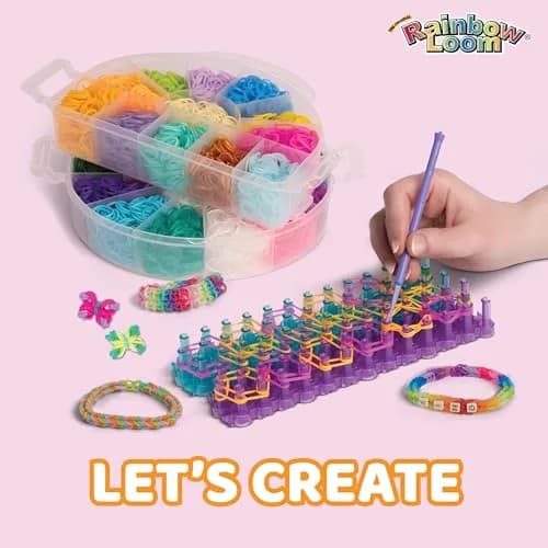 Rainbow Loom Mighty Rainbow Case - 6000 Rubber Bands & 2 Mighty Looms | Assorted Colors Art Craft Kit (9.1 oz / 0.26 kg) thumbnail 6
