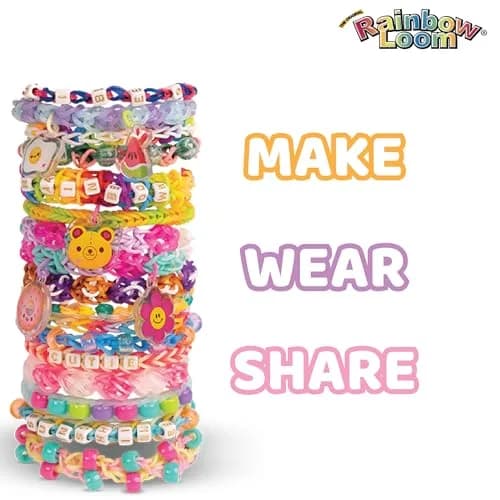 Rainbow Loom Mighty Rainbow Case - 6000 Rubber Bands & 2 Mighty Looms | Assorted Colors Art Craft Kit (9.1 oz / 0.26 kg) thumbnail 2