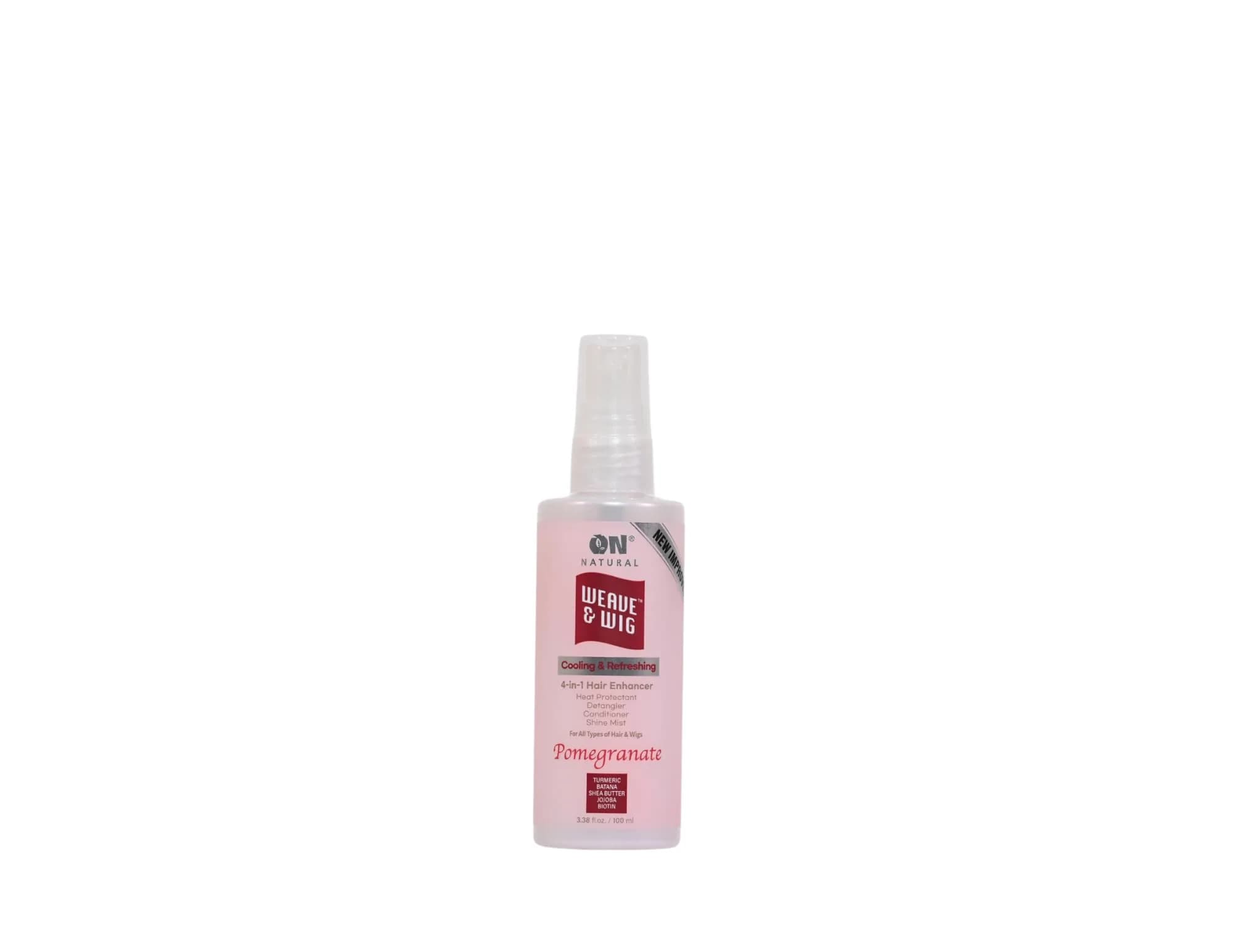 On Natural Weave & Wig 4-in-1 Hair Enhancer, Pomegranate, 3.4 OZ | Detangles, Hydrates & Adds Shine — Pomegranate