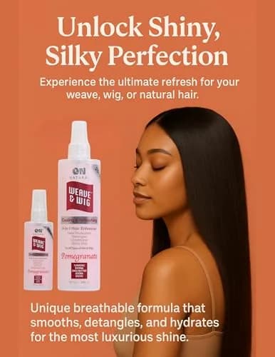 On Natural Weave & Wig 4-in-1 Hair Enhancer, Pomegranate, 3.4 OZ | Detangles, Hydrates & Adds Shine thumbnail 4