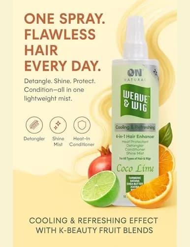 On Natural Weave & Wig 4-in-1 Hair Enhancer, Pomegranate, 3.4 OZ | Detangles, Hydrates & Adds Shine thumbnail 2