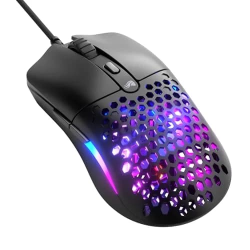 GLORIOUS Model O Eternal Ultralight RGB Gaming Mouse - Wired - 55g Lightweight - Customizable RGB Lighting - 6 Programmable Buttons - Symmetrical Design - 12K DPI Optical Sensor - PC/Mac - Black | Lightweight, customizable RGB, 6 buttons thumbnail 1