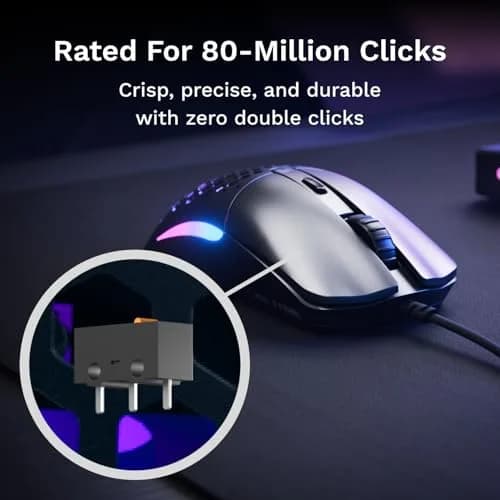 GLORIOUS Model O Eternal Ultralight RGB Gaming Mouse - Wired - 55g Lightweight - Customizable RGB Lighting - 6 Programmable Buttons - Symmetrical Design - 12K DPI Optical Sensor - PC/Mac - Black | Lightweight, customizable RGB, 6 buttons thumbnail 6