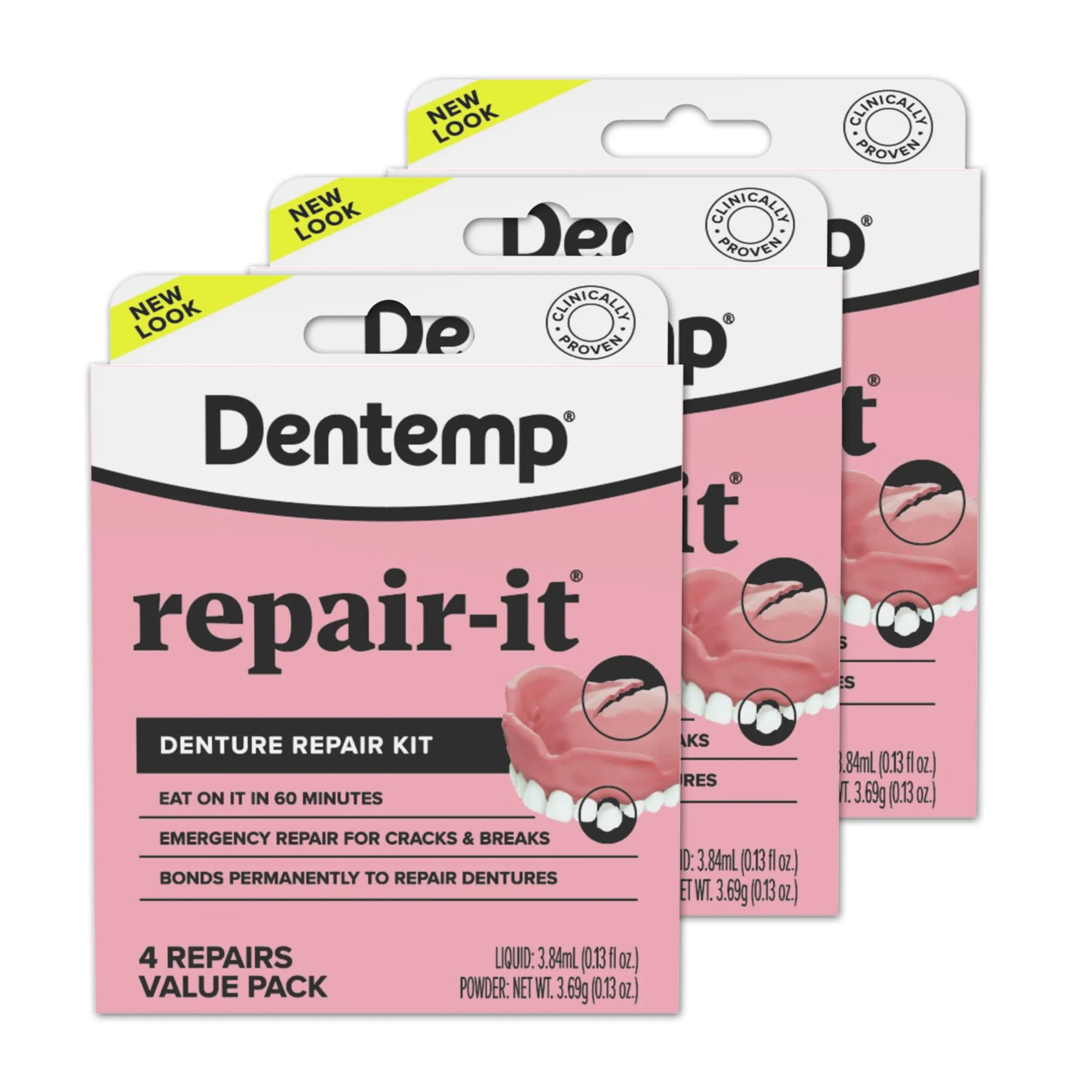 Dentemp Repair-It Advanced Formula Denture Repair Kit 3.84ml (0.13 Fl Oz) | Fix Broken Dentures, Mend Cracks & Replace Loose Teeth - main product image