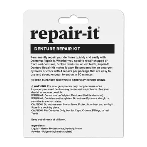 Dentemp Repair-It Advanced Formula Denture Repair Kit 3.84ml (0.13 Fl Oz) | Fix Broken Dentures, Mend Cracks & Replace Loose Teeth thumbnail 6
