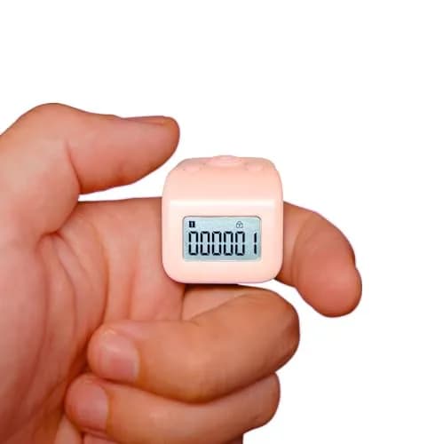 Arvakr Rechargeable Silent Finger Counter Pink | 6-Channel Digital Tally with LED for Prayer, Knitting, Sports thumbnail 1