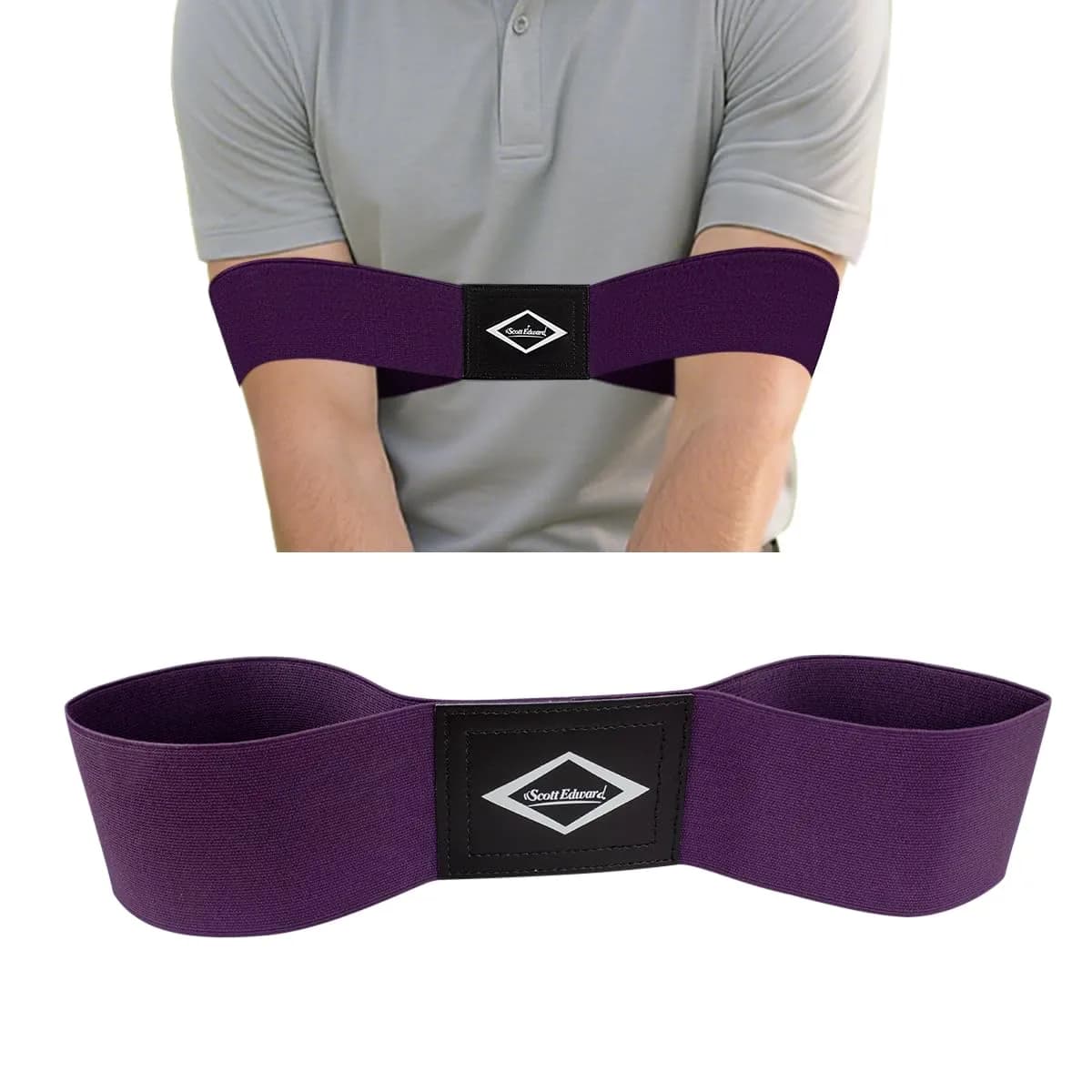 Scott Edward Pro Golf Swing Training Aid Arm Band Purple Standard Large | Corrects Swing Gesture Alignment - main product image