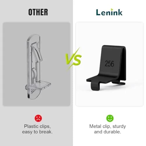 Lenink Pilaster Shelf Clip 28 Pcs Black | Adjustable Support for Shelves thumbnail 4