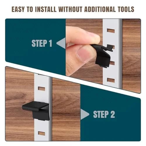 Lenink Pilaster Shelf Clip 28 Pcs Black | Adjustable Support for Shelves thumbnail 5