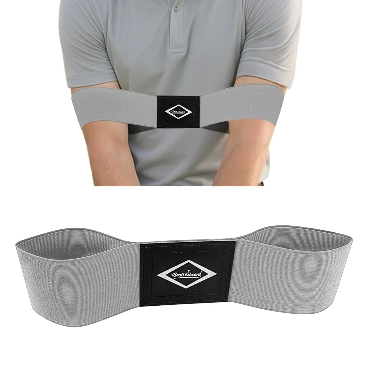 Scott Edward Grey Golf Swing Training Aid with Arm Band | Standard Large