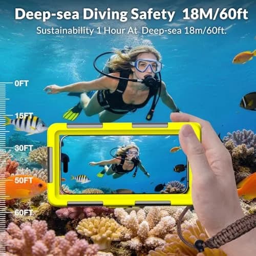 YNVYFI Underwater Snorkeling Diving Phone Case for Phone 17/16/15/14/13/12Pro Max/Galaxy S26/S25/S24/S23 | 50ft/15m Waterproof Dive Case thumbnail 2