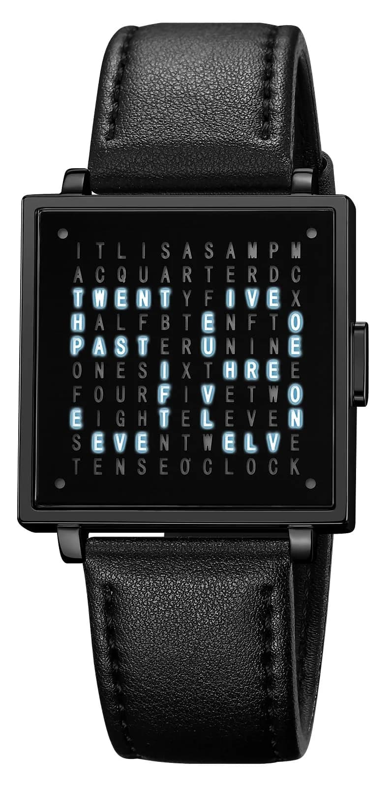 Gosasa Square Men's Luxury Watch with Leather Strap & Date Display | 36mm Case, 30M Water Resistant — Black