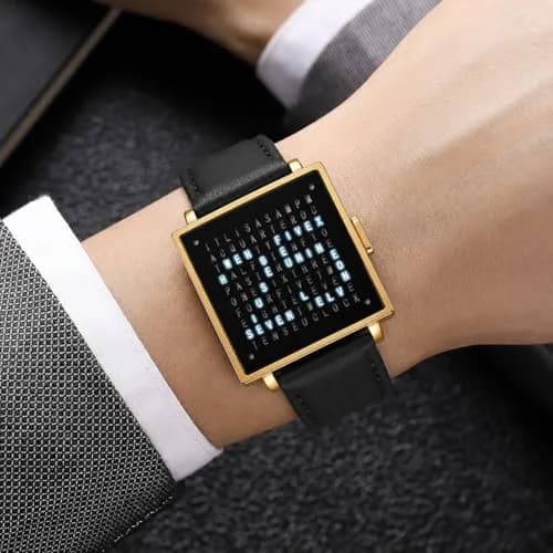 Gosasa Square Men's Luxury Watch with Leather Strap | 36mm Case, 30M Water Resistance, Date Display thumbnail 2