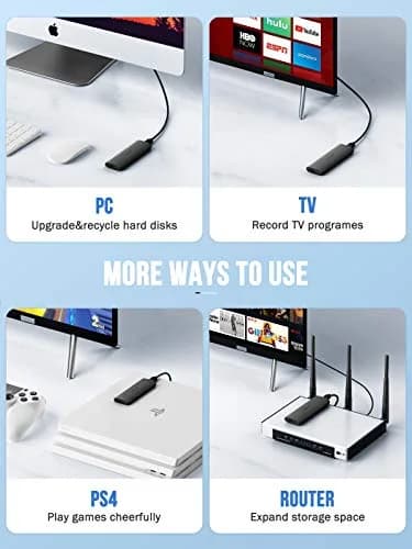 Lemorele Aluminum M.2 NVMe Enclosure, USB 3.2 Gen2 10Gbps, Tool-Free, Supports PCIe M-Key NVMe SSDs, UASP Trim, 2280/2260/2242/2230, Not SATA (70-120 chars) thumbnail 6