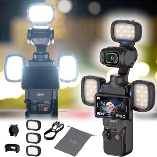 JJC 3-Pack LED Light for DJI Osmo Pocket 3 & Xtra Muse, 15g Ultra-Lightweight Magnetic Mount | 3 Color Modes & 3 Brightness Levels thumbnail 1