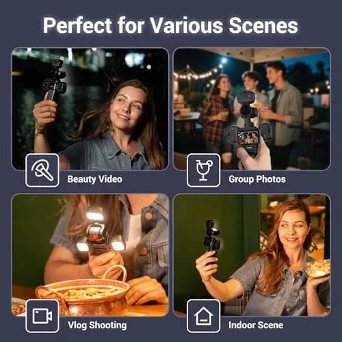 JJC 3-Pack LED Light for DJI Osmo Pocket 3 & Xtra Muse, 15g Ultra-Lightweight Magnetic Mount | 3 Color Modes & 3 Brightness Levels thumbnail 7