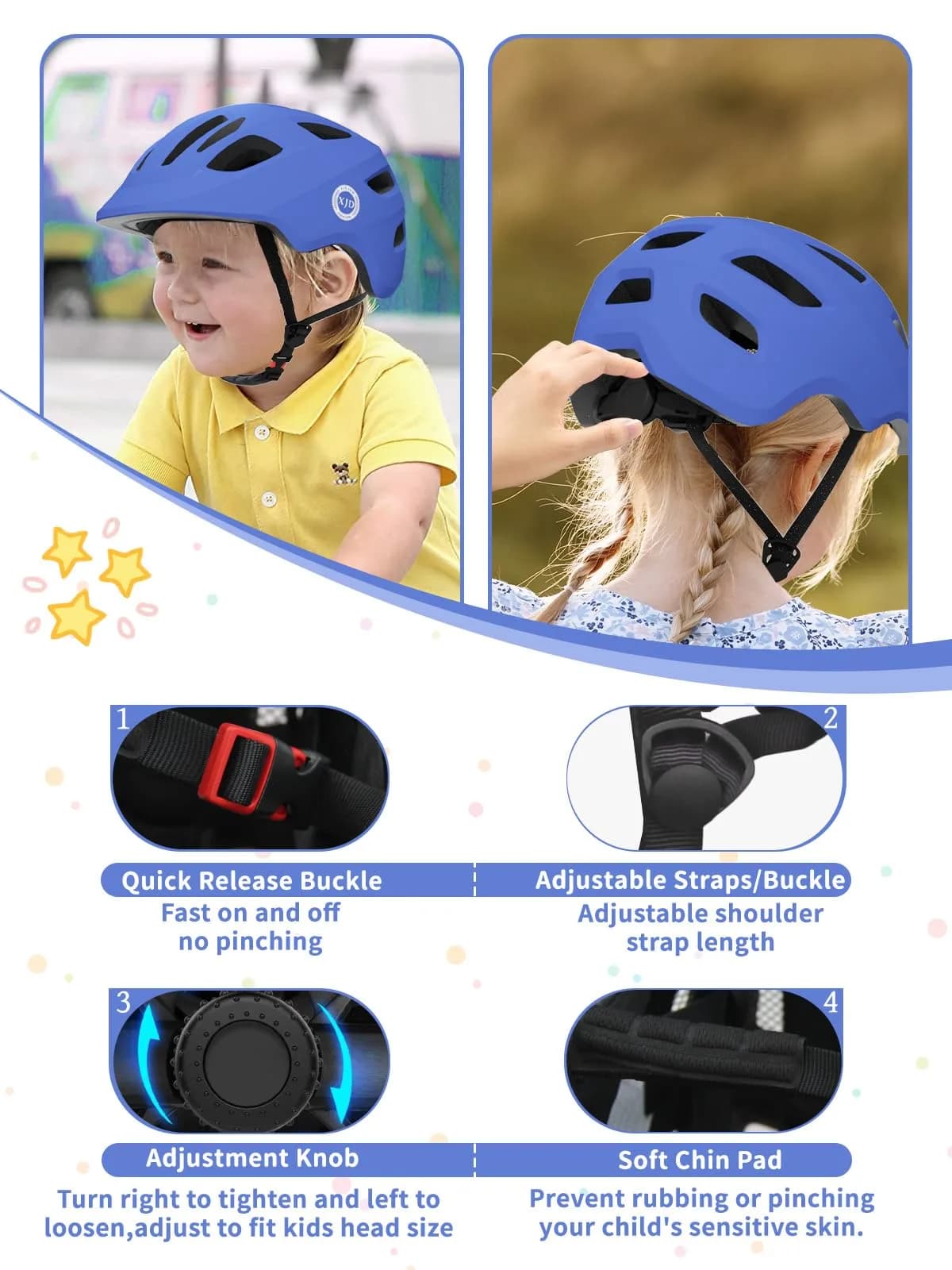 XJD XX-Small Blue Toddler Bike Helmet for Infants & Babies (44-48 cm) - view 4