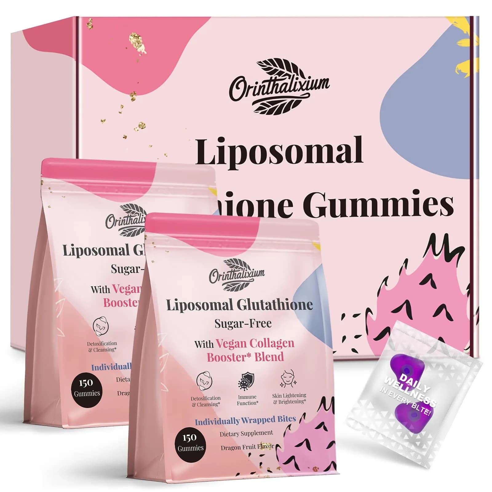 Orinthalixium Liposomal Glutathione Gummies 1000MG | Sugar-Free Skin Wellness (70-120 chars) — Purple