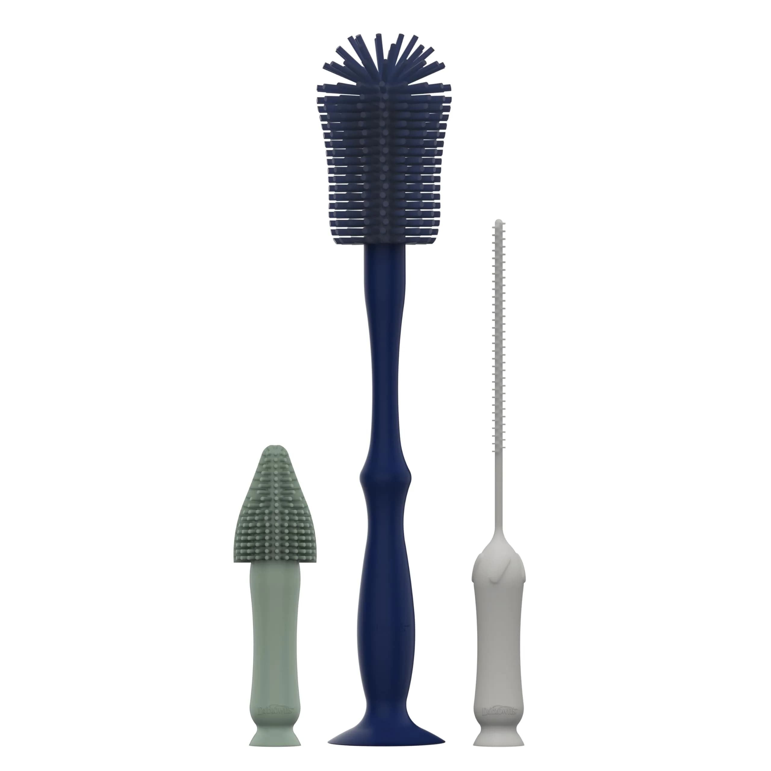 Dr. Brown's Silicone Cleaning Brush Set, 3-Pack | Soft Silicone, Hygienic Bottle & Straw Cleaners — Silicone Cleaning Brush Set (3-Piece)