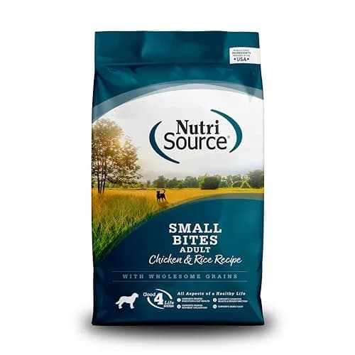 NutriSource Adult Chicken & Rice Small Bites Dog Food 4lb | Supports Gut & Coat Health thumbnail 1