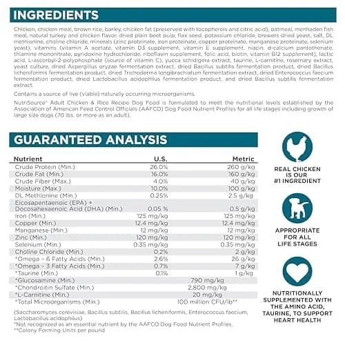 NutriSource Adult Chicken & Rice Small Bites Dog Food 4lb | Supports Gut & Coat Health thumbnail 8