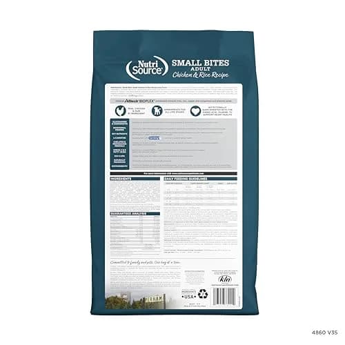 NutriSource Adult Chicken & Rice Small Bites Dog Food 4lb | Supports Gut & Coat Health thumbnail 2