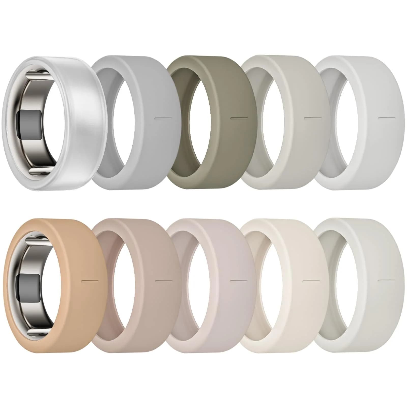 sylacor 10 Pack Ring Covers for Oura Ring Gen 4/3 & RingConn (S/M Sizes) | Elastic Silicone Protector — 10Collors-4
