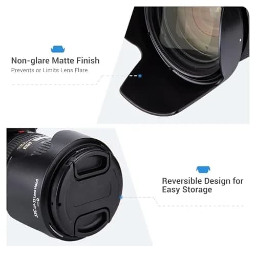 JJC HB-35 Lens Hood Reversible Lens Shade Cover for Nikon NIKKOR AF-S DX 18-200mm f/3.5-5.6G ED VR II | Protects & Reduces Stray Light thumbnail 5