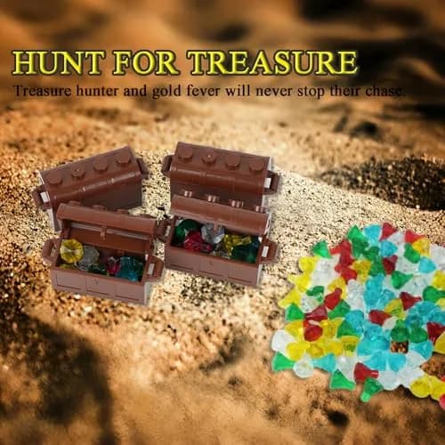 BroTex Pirates Treasure Chest Building Blocks 215 Pieces | STEM Learning Toy for Kids Ages 6+ thumbnail 7