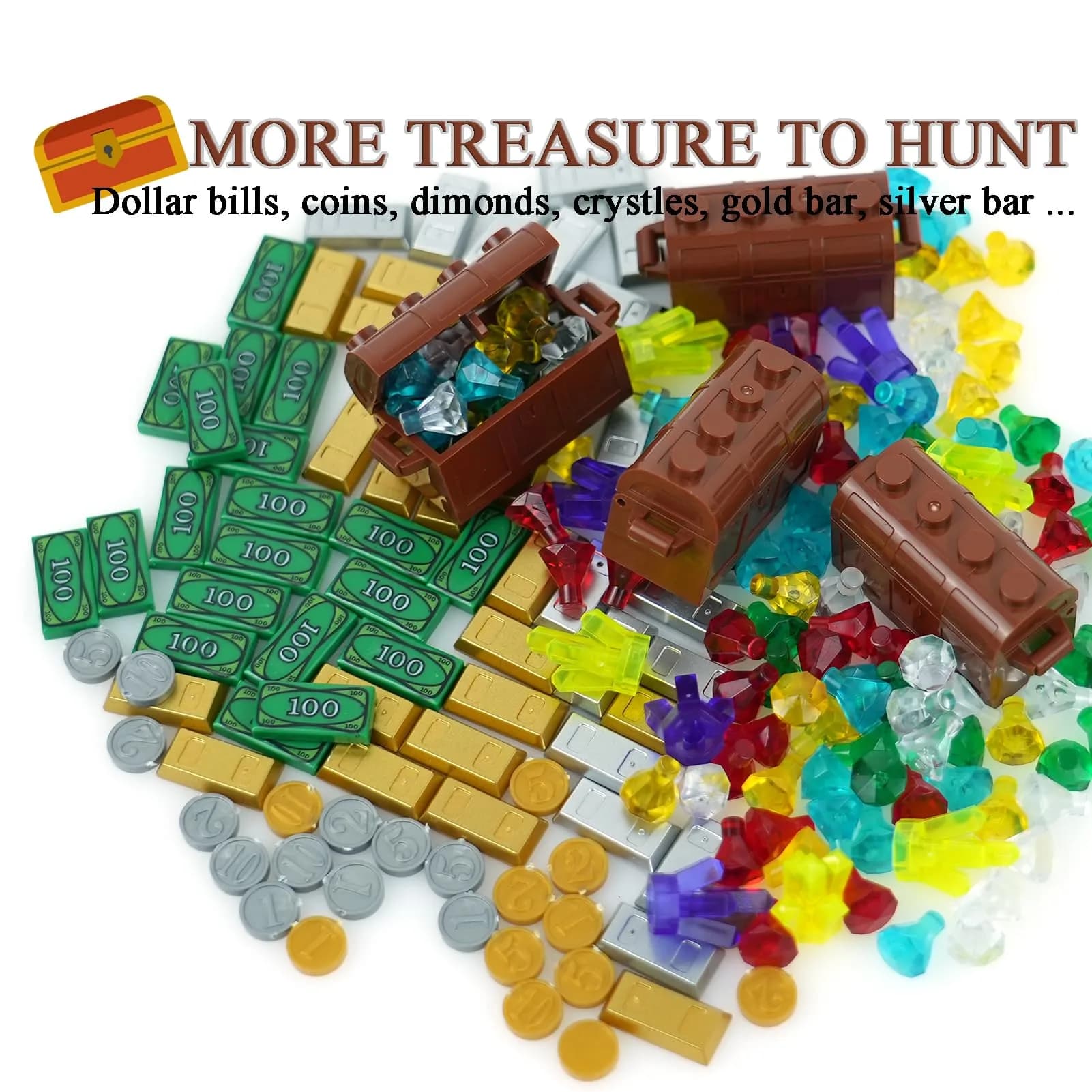 BroTex Pirates Treasure Chest Building Blocks 215 Pieces | STEM Learning Toy for Kids Ages 6+ - view 3