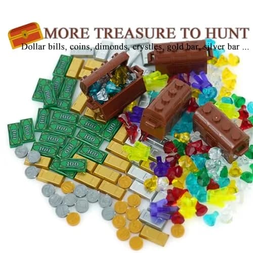 BroTex Pirates Treasure Chest Building Blocks 215 Pieces | STEM Learning Toy for Kids Ages 6+ thumbnail 3