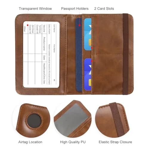 ILIYAH Passport Cover Travel Wallet RFID Blocking Waterproof Brown | Unisex Travel Accessory thumbnail 2