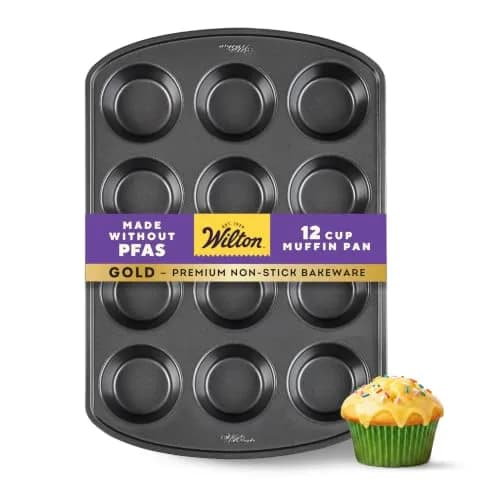 Wilton Muffin Pan 12-Cup Non-Stick Baking Pan for Muffins & Cupcakes | Even Heat & PFAS-Free (70-120c) thumbnail 1