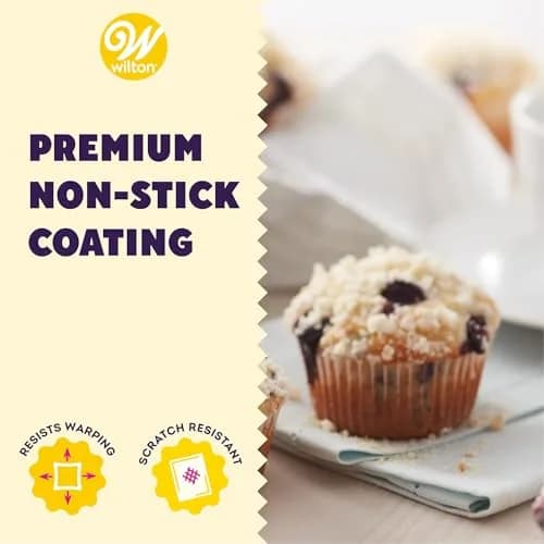 Wilton Muffin Pan 12-Cup Non-Stick Baking Pan for Muffins & Cupcakes | Even Heat & PFAS-Free (70-120c) thumbnail 4