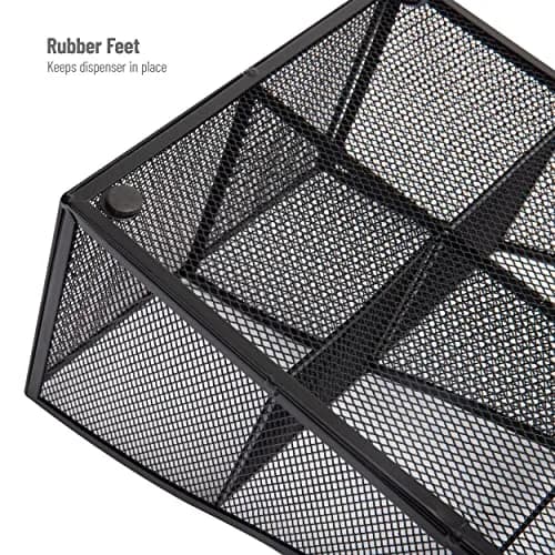 Mind Reader Metal Mesh Countertop Organizer Caddy 7 Compartments 21.6cm (8.5" L x 14.5" W x 5.25" H) | Black Pack of 6 thumbnail 4