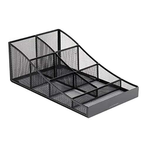 Mind Reader Metal Mesh Countertop Organizer Caddy 7 Compartments 21.6cm (8.5" L x 14.5" W x 5.25" H) | Black Pack of 6 thumbnail 7