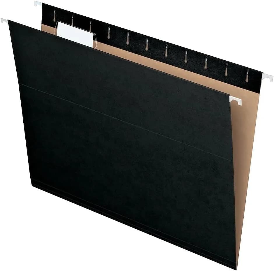 Pendaflex Recycled Hanging Folders Letter Size | Black 1/5 Cut, Pack of 10 thumbnail 1